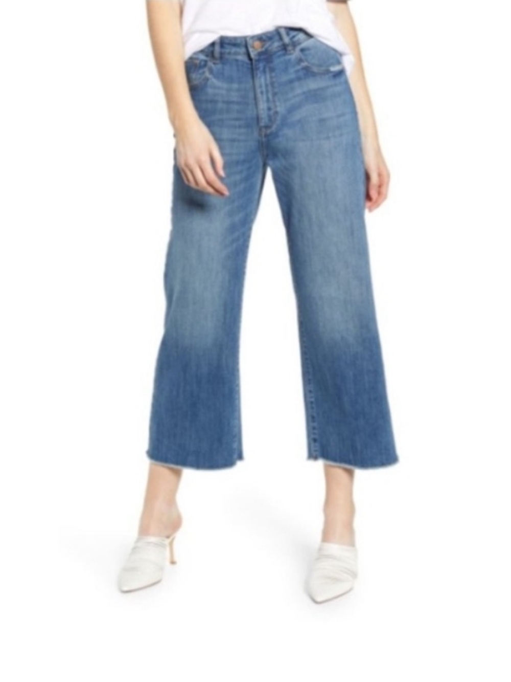 DL1961 Hepburn Wide-Leg Jeans in Medium Blue
